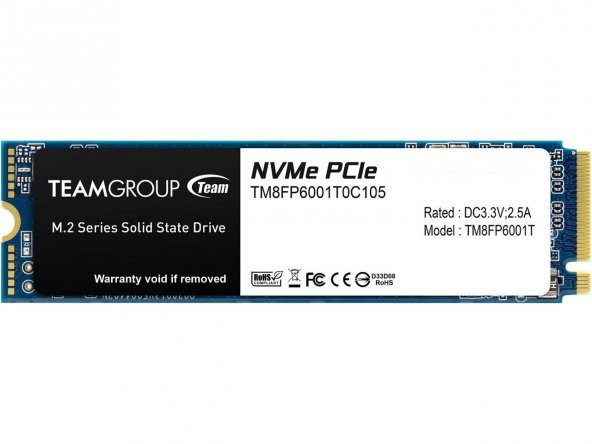 Team MP33 256GB 1600/1000MB/s NVMe PCIe Gen3x4 M.2 SSD Disk (TM8FP6256G0C101) - 3