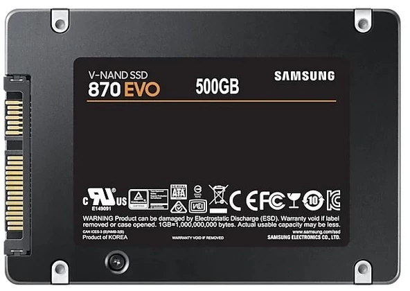 500GB SAMSUNG 870 560/530MB/s EVO MZ-77E500BW SSD (Resmi Distribütör Garantili) - 2