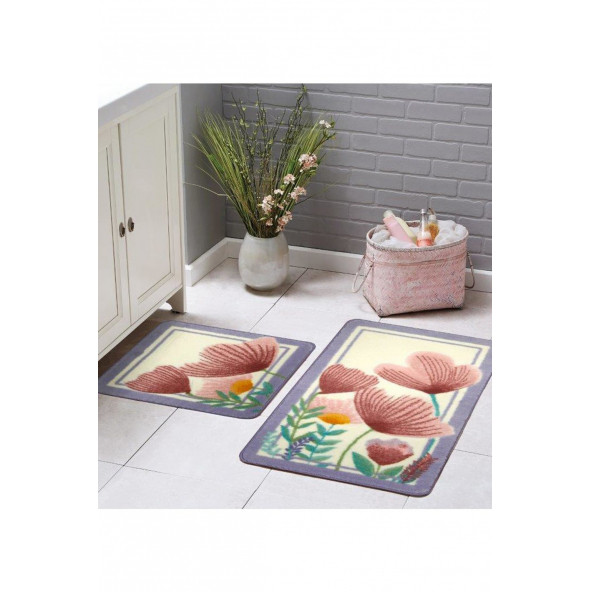 Taç FioreBaskılı Banyo Paspası - Renkli - 2
