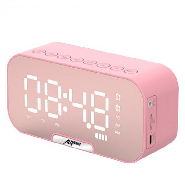 ALLY Q5 Bluetooth Hoparlör FM Radyo Dijital Masa Saati Alarm Uya - 11