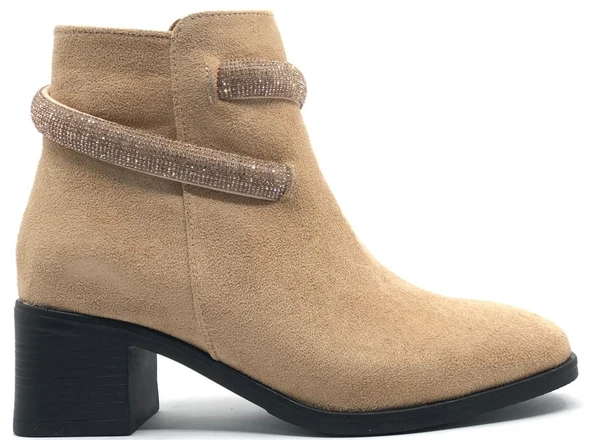 Asya Bilek Şerit Taş Kemerli Kısa Topuklu Kadın Bot - Resim 7
