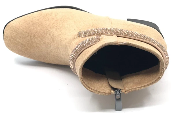 Asya Bilek Şerit Taş Kemerli Kısa Topuklu Kadın Bot - Resim 9