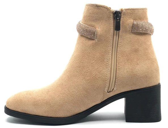 Asya Bilek Şerit Taş Kemerli Kısa Topuklu Kadın Bot - Resim 8