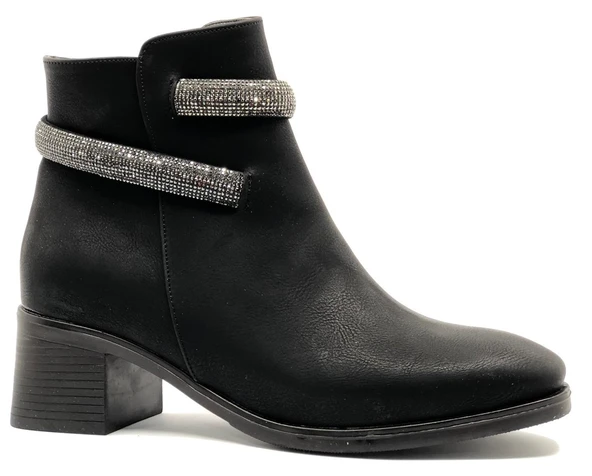 Asya Bilek Şerit Taş Kemerli Kısa Topuklu Kadın Bot ürün görseli
