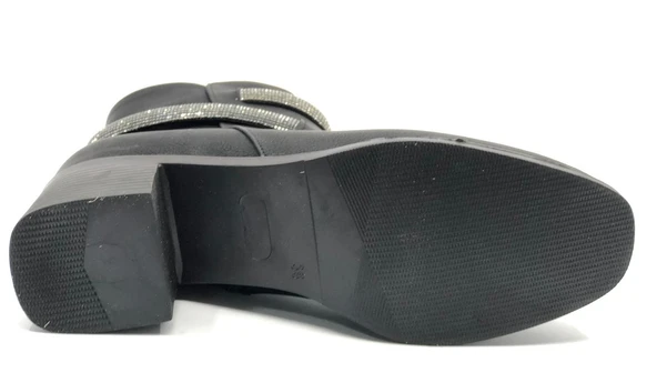 Asya Bilek Şerit Taş Kemerli Kısa Topuklu Kadın Bot - Resim 5