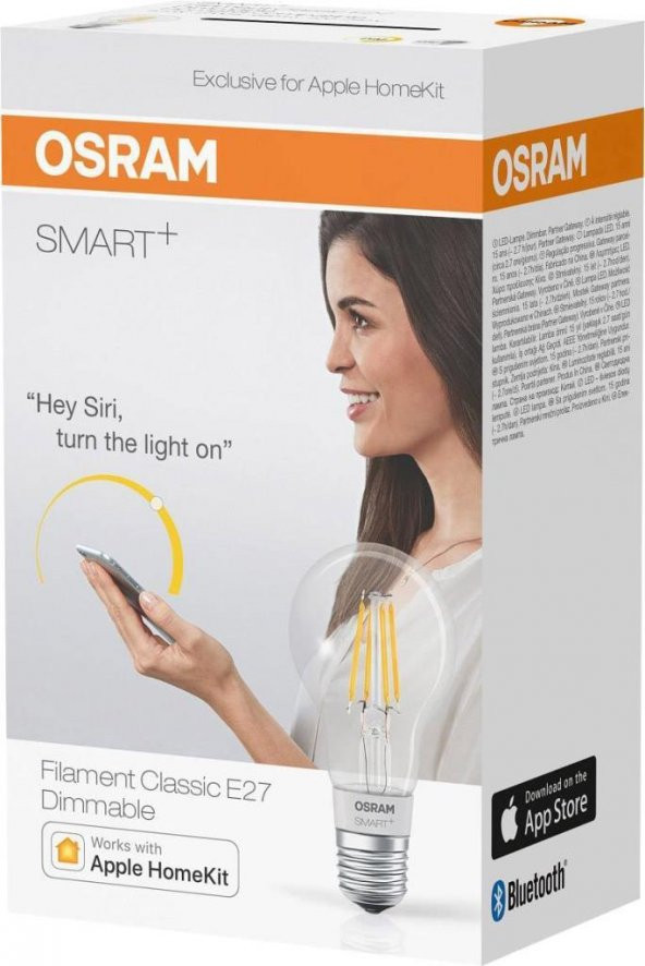 Osram Smart+ Filament Classic E27 Dimmable Apple HomeKit 5,5W