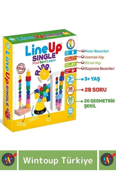 Premium Zeka Geliştirici Öğretici Lineup Single Ring Bul Sırala Ögren Tek Oyuncu Zilli Oyun - Resim 3