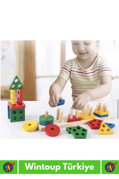 Premium Zeka Geliştirici Eğitici Öğretici Kişisel Gelişim Çocuk Ahşap 20+1 Geometrik Şekiller Oyunu - Resim 3