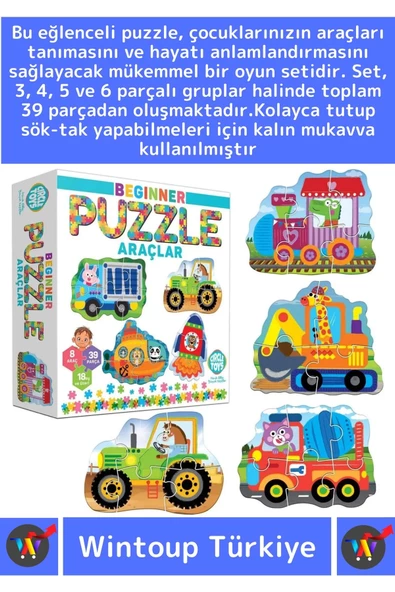 Premium Çocuk El Göz Koordinasyonu Zeka Geliştirici Eğitici Tanıtıcı Beginner ARAÇLAR Puzzle Oyunu - Resim 2