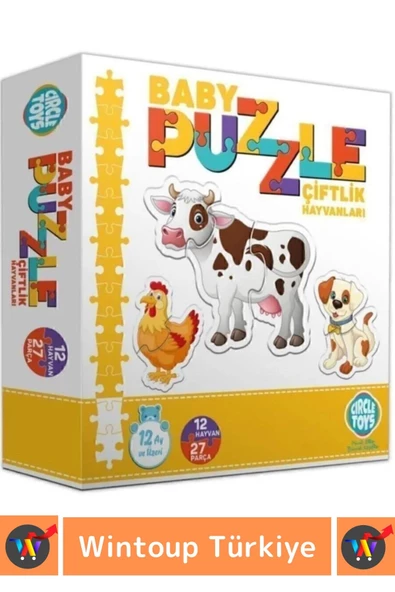 Premium Çocuk El Göz Koordinasyonu Zeka Geliştirici Eğitici Eğlenceli ÇİFTLİK HAYVANLARI Puzzle - Resim 3