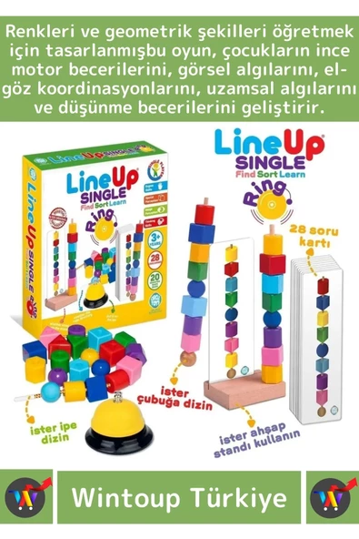 Premium Zeka Geliştirici Öğretici Lineup Single Ring Bul Sırala Ögren Tek Oyuncu Zilli Oyun - Resim 2