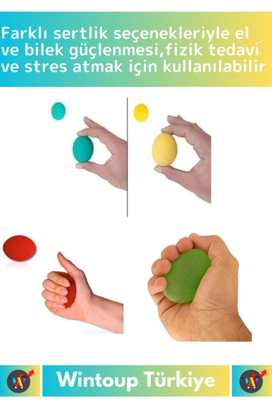 Özel Üretim Silikon Fizik Tedavi Egzersiz Stres Topları El Bilek Parmak Güçlendirme Topları 4lü Set - 2