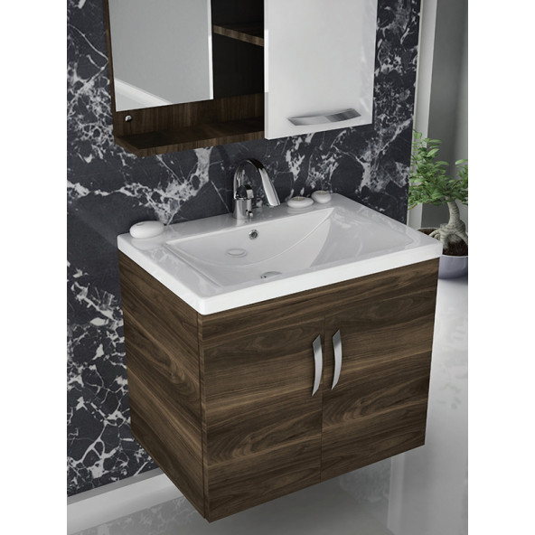 Duru Etajerli Lavabo Duru Washbasin 80'lik Banyo Lavabosu