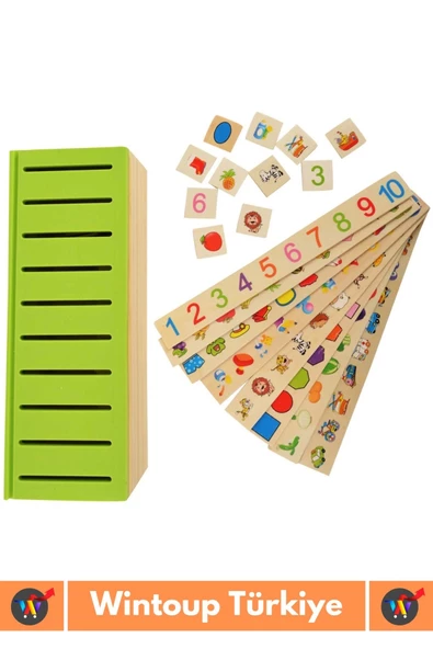 Premium Eğitici Zeka Koordinasyon Geliştirici Kişisel Gelişim Çocuk Ahşap Bilgi Sınıflandırma Kutusu - Resim 3