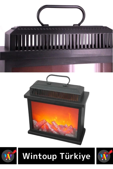 Premium Kaliteli Pilli USB Kablolu Ateş Görünümü Asılabilir Elektrikli Dekoratif Karavan Tipi Şömine - 2