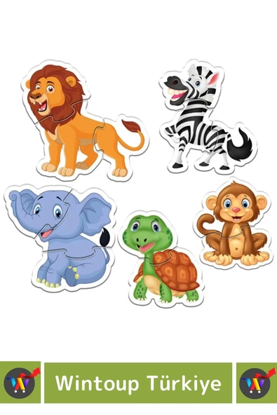 Premium Çocuk Zeka El Göz Koordinasyonu Geliştirici Eğitici Eğlenceli BABY PUZZLE ORMAN HAYVANLARI - Resim 3