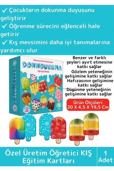 Premium El Göz Koordinasyonu Zeka Geliştirici Çocuk Eğlenceli Dondurma Hafıza Eşleştirme Oyunu ürün görseli