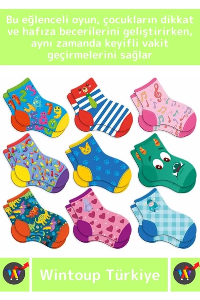 Premium Eğitici Zeka El Göz Kordinasyonu Geliştirici Eğlenceli Çocuk Kayıp Çoraplar Eşleştirme Oyunu - Resim 2