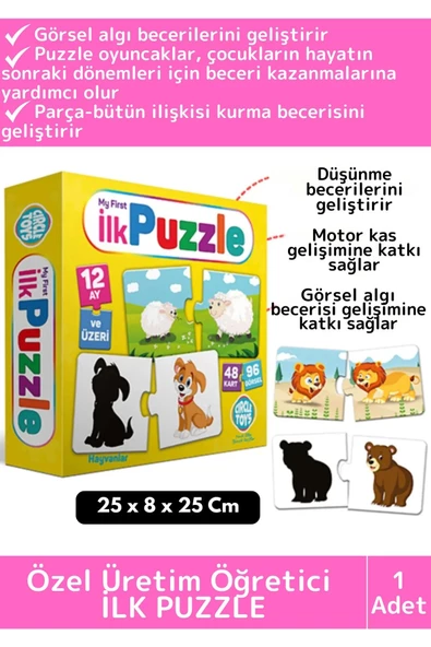 Premium Çocuk Zeka El Göz Koordinasyonu Geliştirici Eğitici Öğretici Eğlenceli 48 Parça İLK PUZZLE