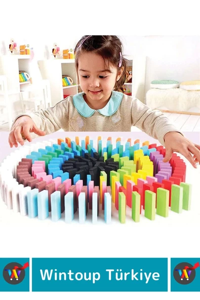 Premium Eğitici El Göz Koordinasyonu Zeka Üretkenlik Merak Keşif Geliştirici 100'lü Domino Taş - Resim 2