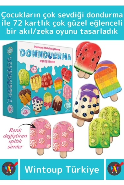 Premium El Göz Koordinasyonu Zeka Geliştirici Çocuk Eğlenceli Dondurma Hafıza Eşleştirme Oyunu - Resim 2