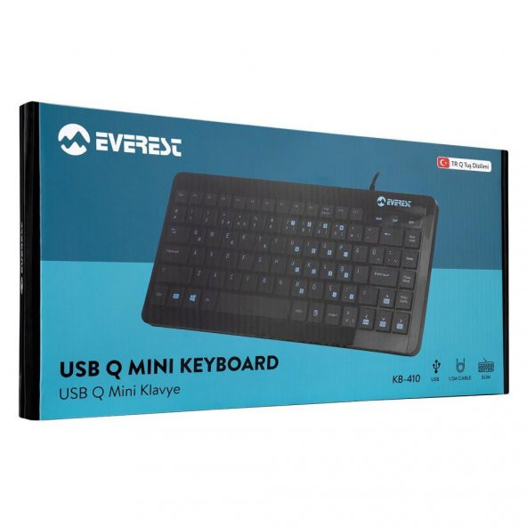 Everest KB-410 Siyah USB Türkçe Q Mini Klavye - 5
