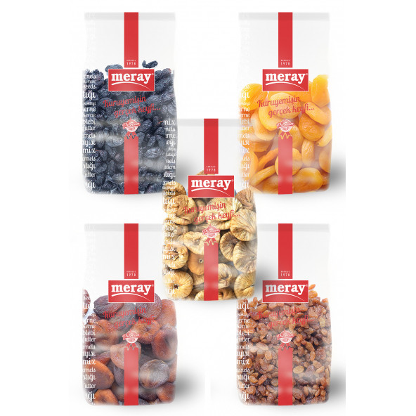 Meray Sağlıklı Mix Kuru Meyve 1 Kg 5'li Paket