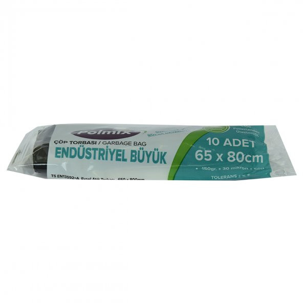 Çöp Torbası Büyük Boy 65x80Cm 150Gr 30Mikron 50Lt Siyah Rulo 10 Adet - 4