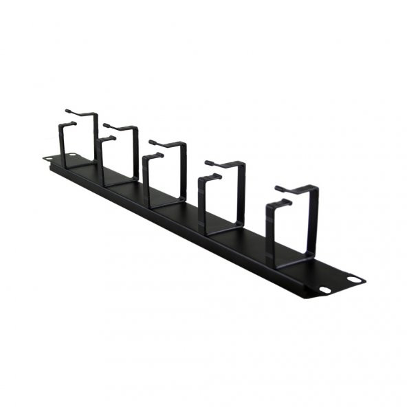 1U 19" YATAY ORGANİZER 5 KANCALI METAL KABİNET KABLO TOPLAYICI - 4