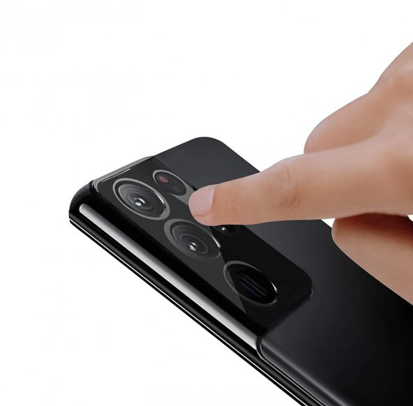 Samsung Galaxy S21 Ultra Kamera Lens Koruyucu 3D Cam Siyah - 4