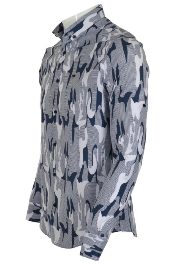 Erkek Beyaz Gömlek Dar Kesim Likralı RAR00680 - 3