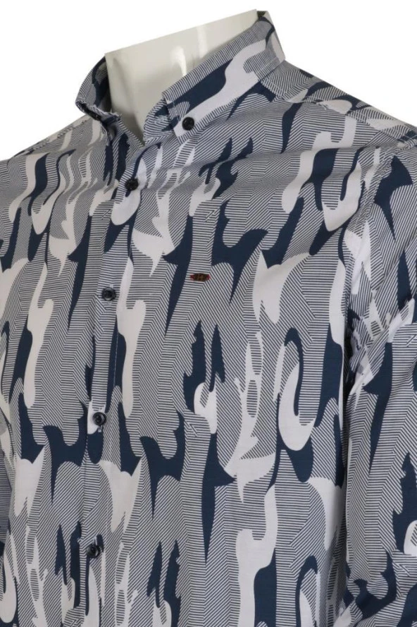 Erkek Beyaz Gömlek Dar Kesim Likralı RAR00680 - 4