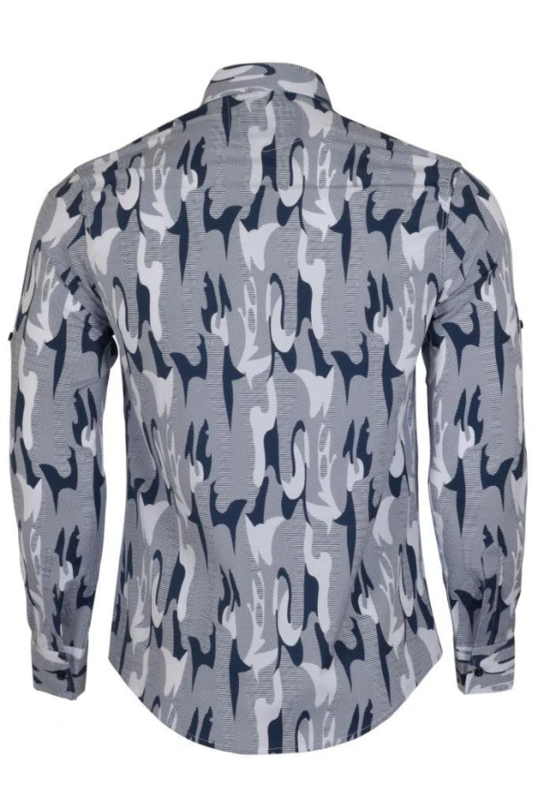 Erkek Beyaz Gömlek Dar Kesim Likralı RAR00680 - 5