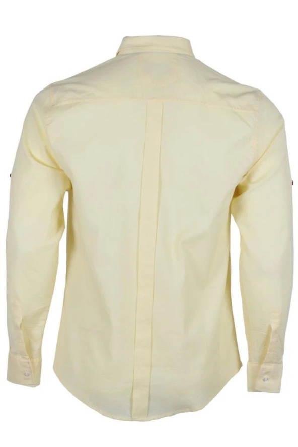 Erkek Gömlek Dar Kesim RAR00601 Limon Sarısı - 5
