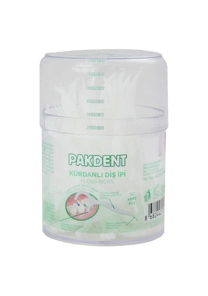 Pakdent Kürdanlı Diş İpi Silindir Kutu 50'li