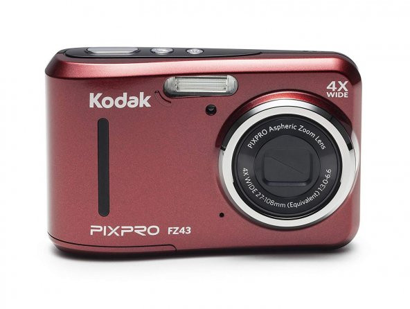 Kodak Friendly Zoom FZ43/3x Yakınlaştırma Dijital Fotoğraf Makinesi-Kırmızı