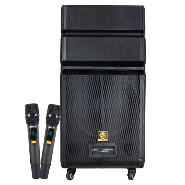 Shile SL-1612B El Mikrofonlu Kumandalı Taşınabilir Hoparlör Usb Sd Kart Bluetooth Dış Mekan Hoparlör ürün görseli