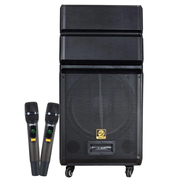 Shile SL-1612B El Mikrofonlu Kumandalı Taşınabilir Hoparlör Usb Sd Kart Bluetooth Dış Mekan Hoparlör - Resim 4