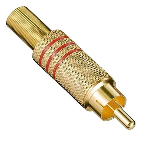 Ayt PM-26484 Tos Rca Fiş Metal Gold Erkek Konnektör Rca Soket Fişi - 2