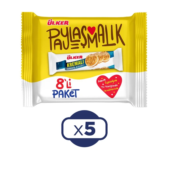 Ülker Kremalı Sandviç Bisküvi 8'li 488 G x 5 ADET - 2