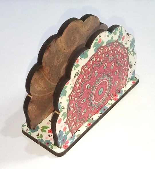 MANDALA DESENLİ AHŞAP PEÇETELİK - 2