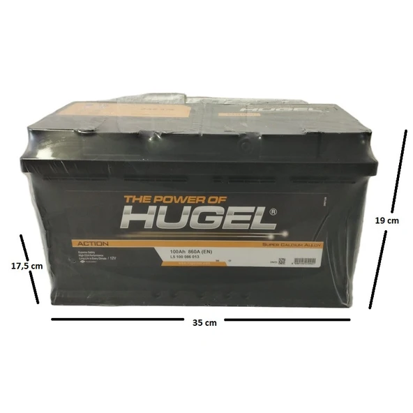 Hugel Akü 12 V 100 Ah Amper 860 A(En