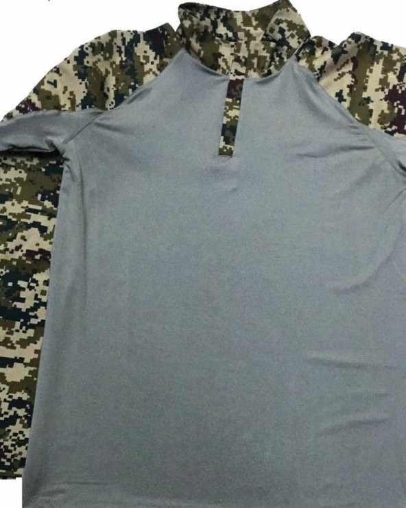 Tactic Operasyon Tişörtü Combat Tişört Gri Dijital Desen - 4