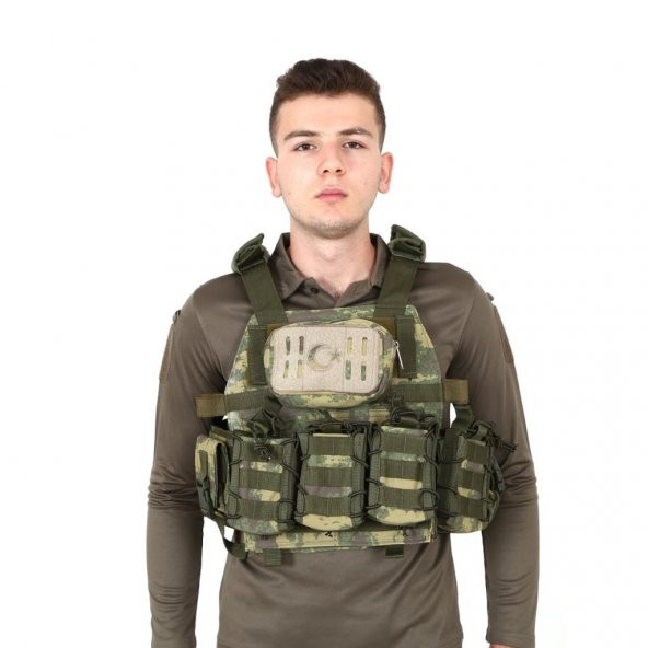 Tactical Balistik Plaka Takılabilen Açık Cepli TSK Kamuflaj Hücum Yeleği