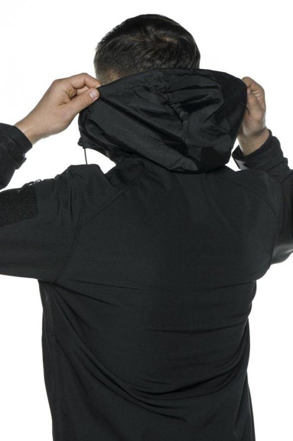 SS Çapraz Cepli Askeri Tactical Softshell Polar Mont Siyah - 8
