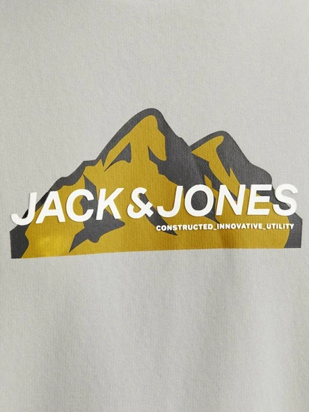 Jack Jones Mountaın Logo Bisiklet Yaka Erkek Sweat 12262094 - 6