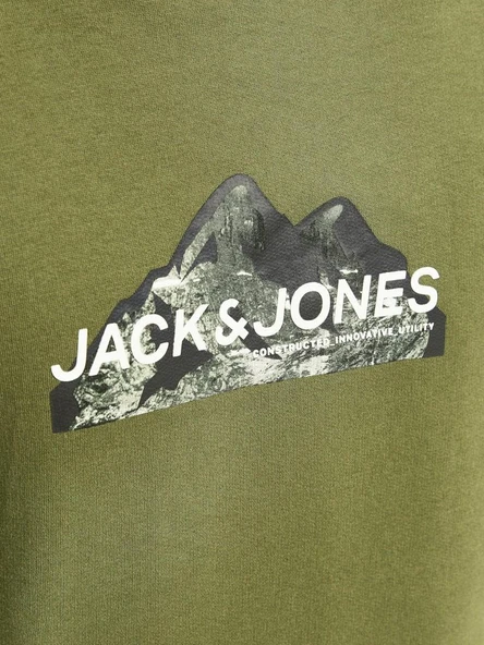 Jack Jones Mountaın Logo Bisiklet Yaka Erkek Sweat 12262094 - 5