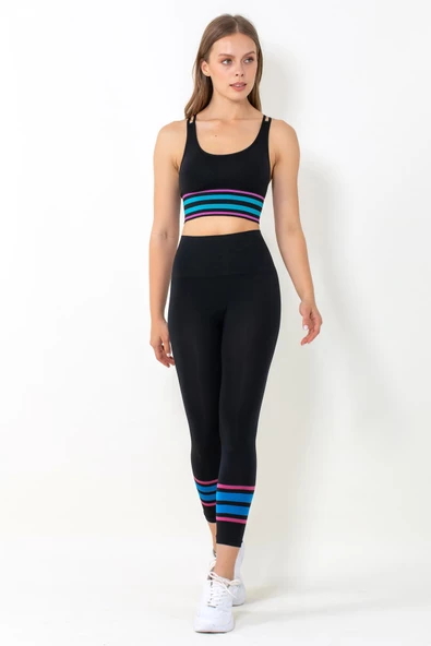 MioFit Energy Blok Çizgili Destekli Seamless Spor Sütyeni - 2