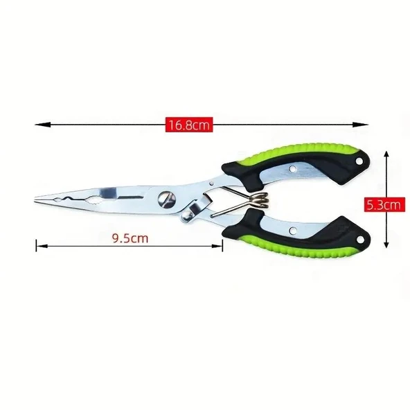 Shufa 16cm Balıkçı Pensesi Ve Yaylı Karabinalı Askı Apartı - 8