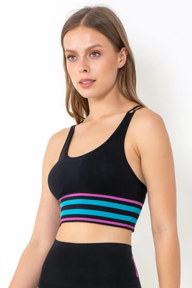 MioFit Energy Blok Çizgili Destekli Seamless Spor Sütyeni - 3